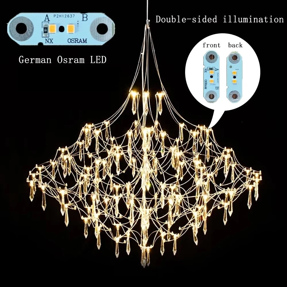 New Light Cube Gypsy Firefly Crystal Chandelier Advanced Sense Empty Living Room Light