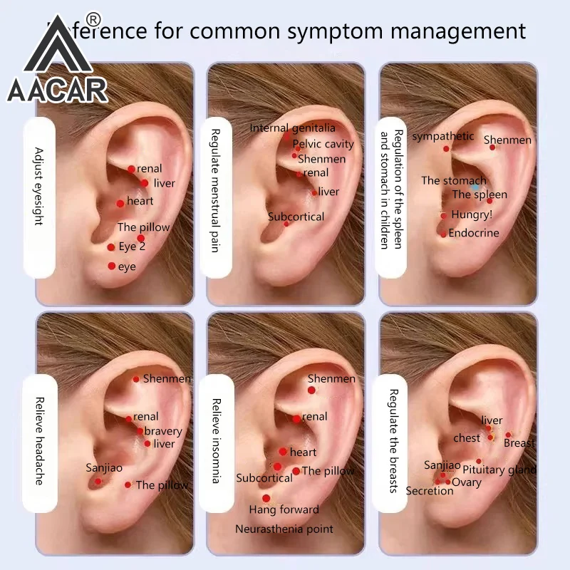 

Fashion Bowknot Colorful Flower Rhinestones Ear Point Stickers Ear Pressure Stick Acupuncture Auricular Ear Stickers Massage