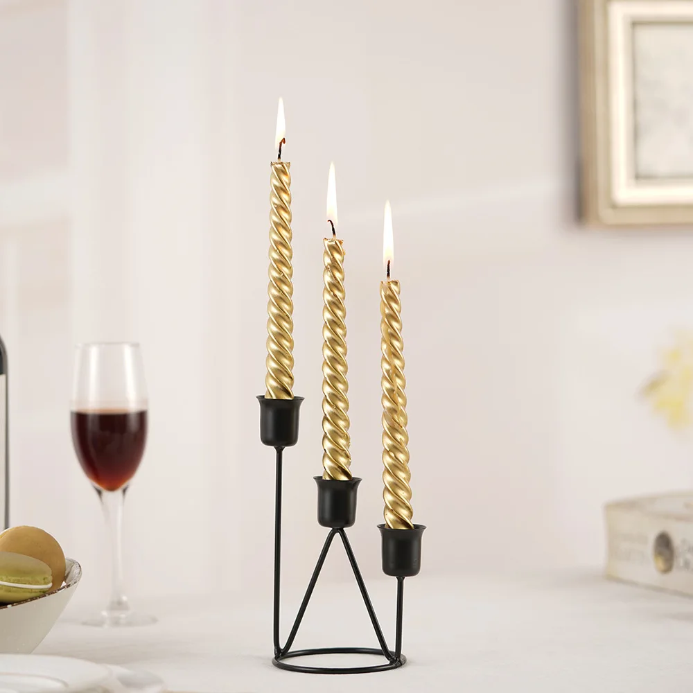 1pc European Style Three Head Candlestick Luxury Iron Candle Holder Tabletop Decoration Home Wedding Dinner Props Decoration