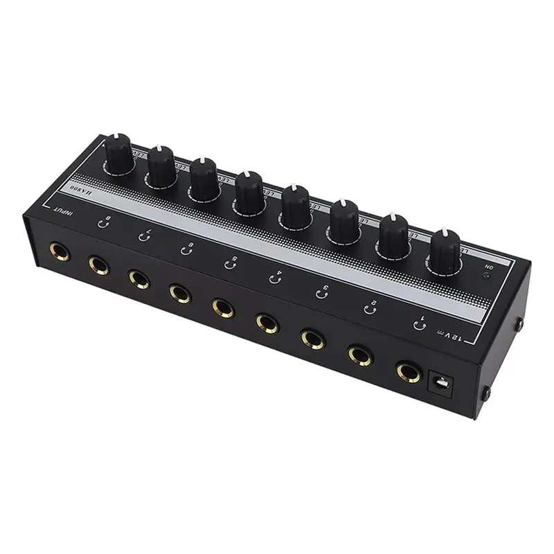 [B24B!】 Portable Metal 8-Channel Stereo Headphone Amplifier For Studio And Stage EU Plug Design