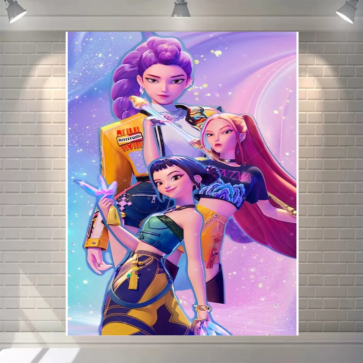 Wunderschöne Kpop-Themen-Geburtstagsparty-Dekoration für Mädchen, Hintergrund mit Rosa Dämonen, Geburtstagsparty-Zubehör, Dekorationsbanner, Taufgeschenk für Babys – Detail 10