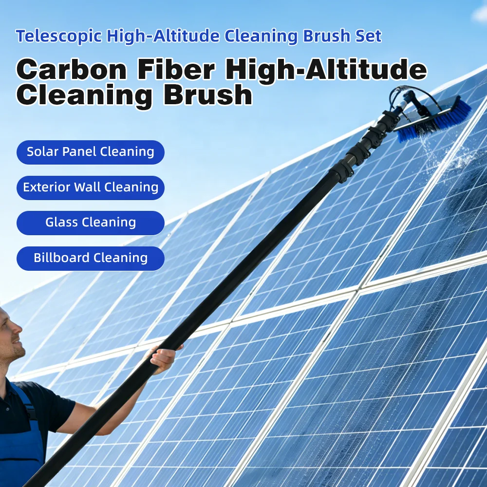 Carbon Fiber Telescopic Water Fed Pole Window Cleaning Tools Sets Solar Panel Cleaning Brush Washing Tools Kit