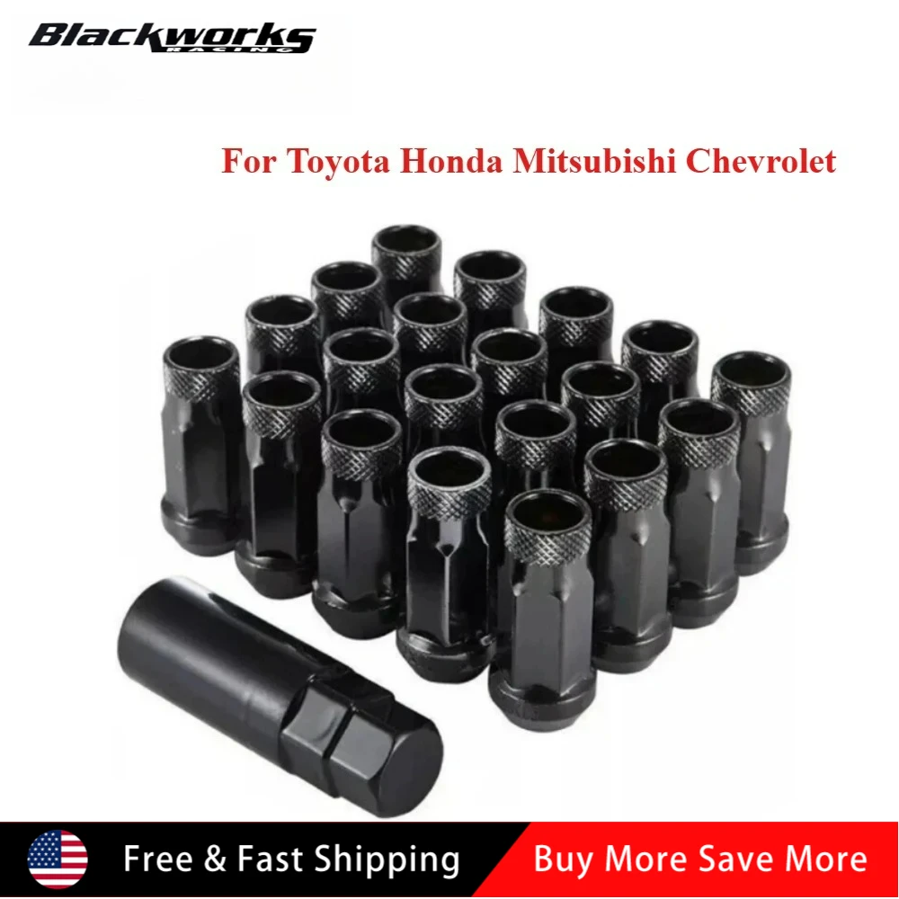 

20 шт. удлиненных стальных колесных гаек M12 X 1.25 с открытым концом для тюнинга дисков Toyota, Honda, Mitsubishi, Chevrolet