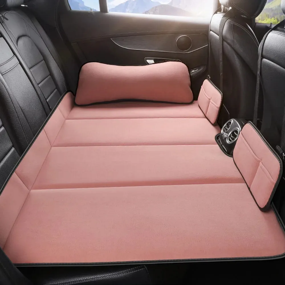 2 in 1 Car Travel Bed Air Inflatable Free Foldable Back Seat Sleeping Pad for SUV Sedan Camping Road Trip Vehicle Mattress view 3