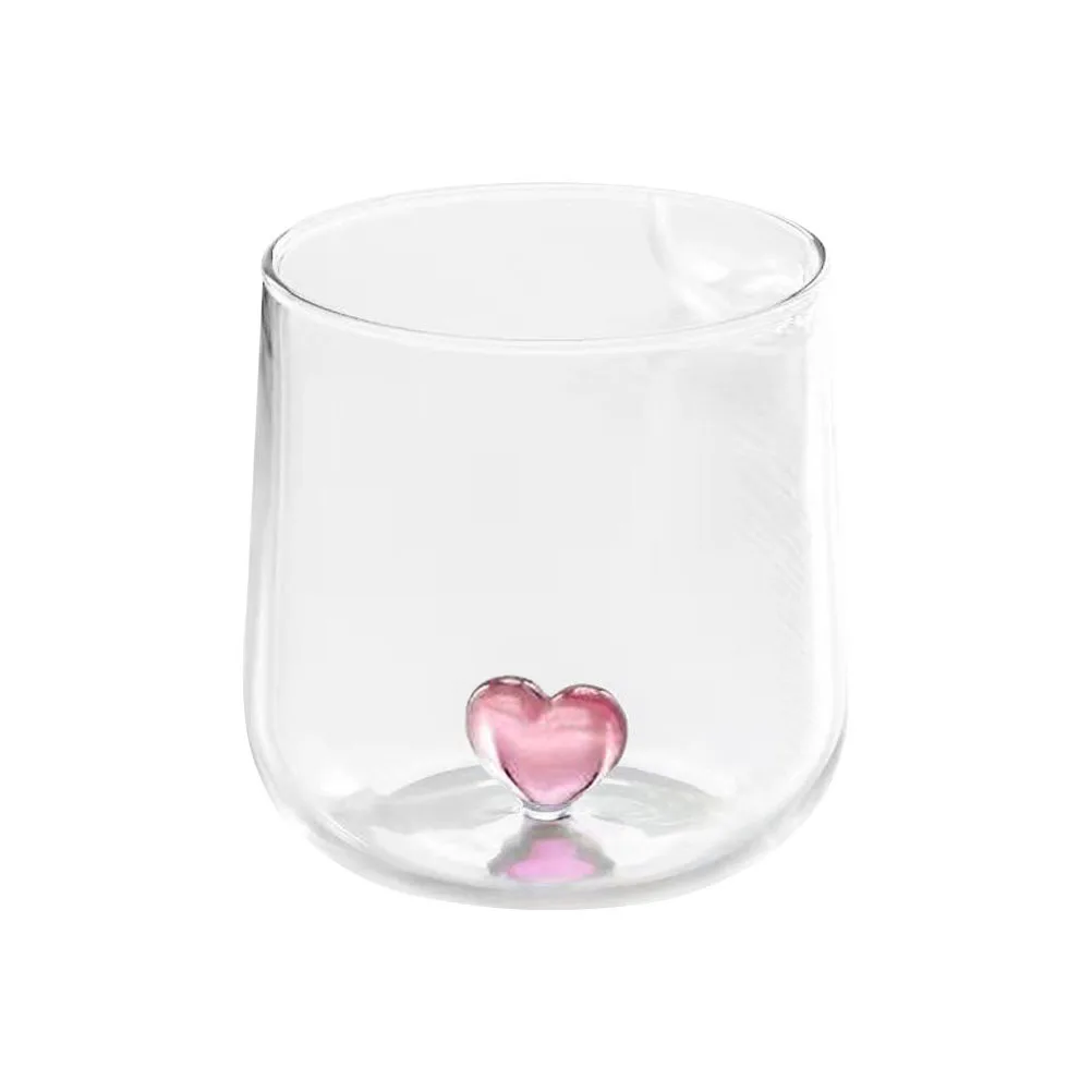 

Heart Drinking Glasses Cup Shaped Cups Kitchen Bathroom Mug Aesthetic Glassware Pink