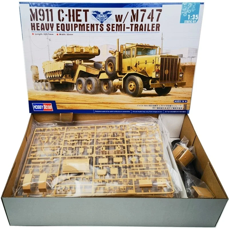 트럼펫 1/35 M911 C-HET w/M747 중장비 세미 트레일러 조립 퍼즐 모델