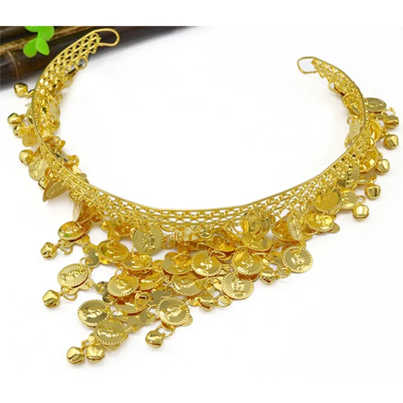 Women Belly Dance Accessories Costume Dancing Coin Sequins Hair Band Headbands