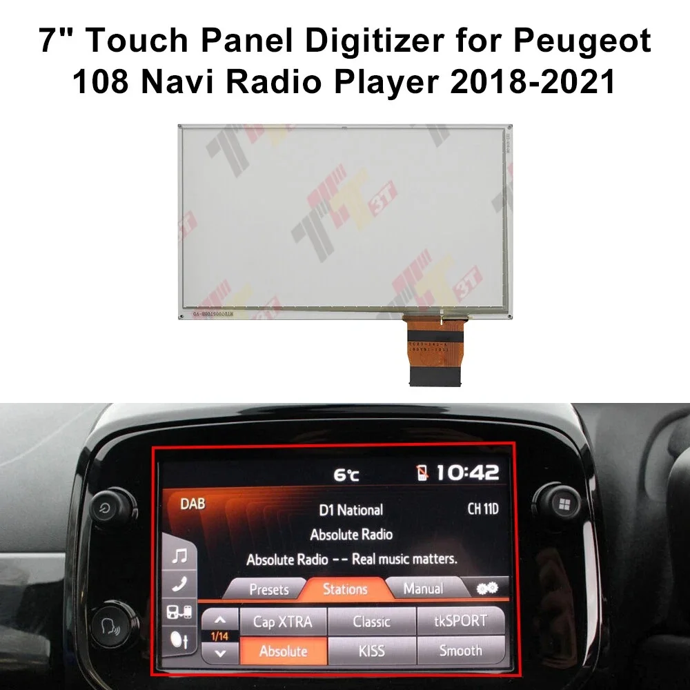 7-Zoll-Touchscreen-Digitizer für das Dashboard des Toyota Aygo und Citroen C1 Navi-Radioplayer – Detail 2