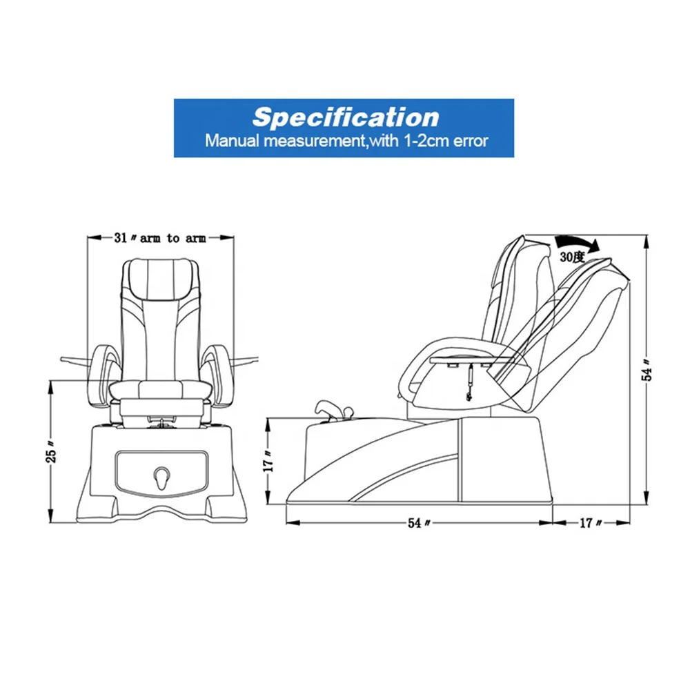 Beauty Nail Furniture Equipment Supplier Electric Foot Spa Massage Manicure Pedicure Chair