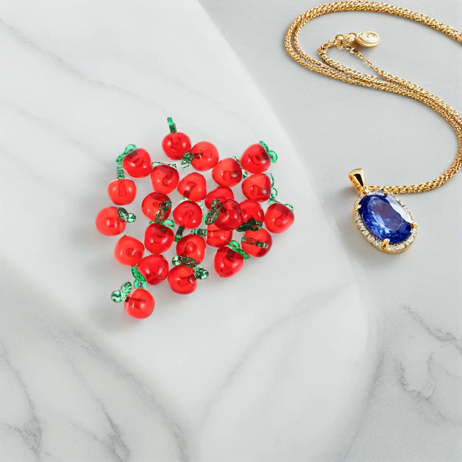 

50 шт. акриловые подвески в виде яблока, милые подвески из фруктовых бусин для изготовления ювелирных изделий своими руками, брелки, серьги, браслеты, ожерелья,