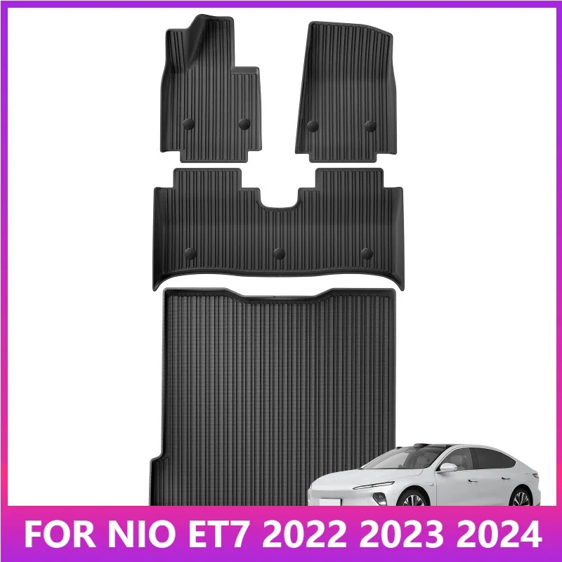 Tapis de sol pour NIO ET7 2022 2023 2024 TPE 3D, doublure de chargement, coussin de coffre, accessoires toutes saisons ( gouvernail gauche)