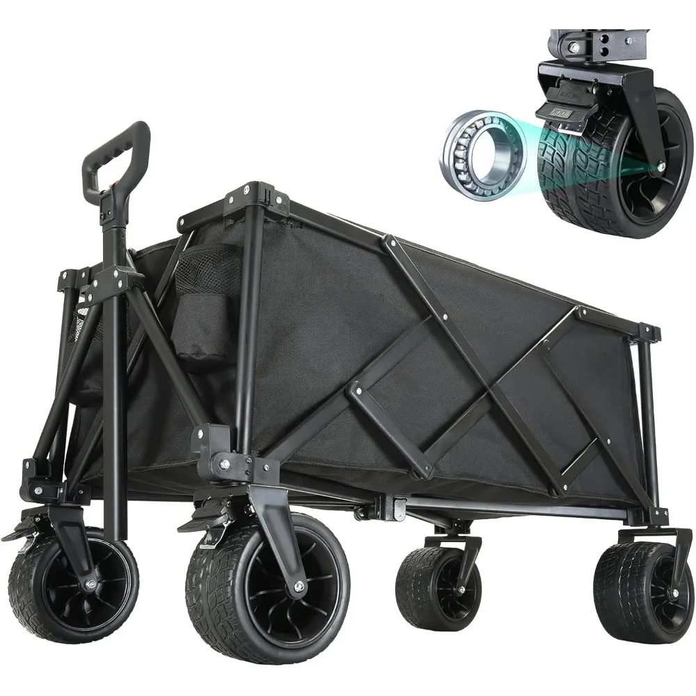 Dobrável Folding Utility Wagon Cart, alça ajustável, 400lb Capacidade, Uso ao ar livre, mais alta qualidade, Big Carrying