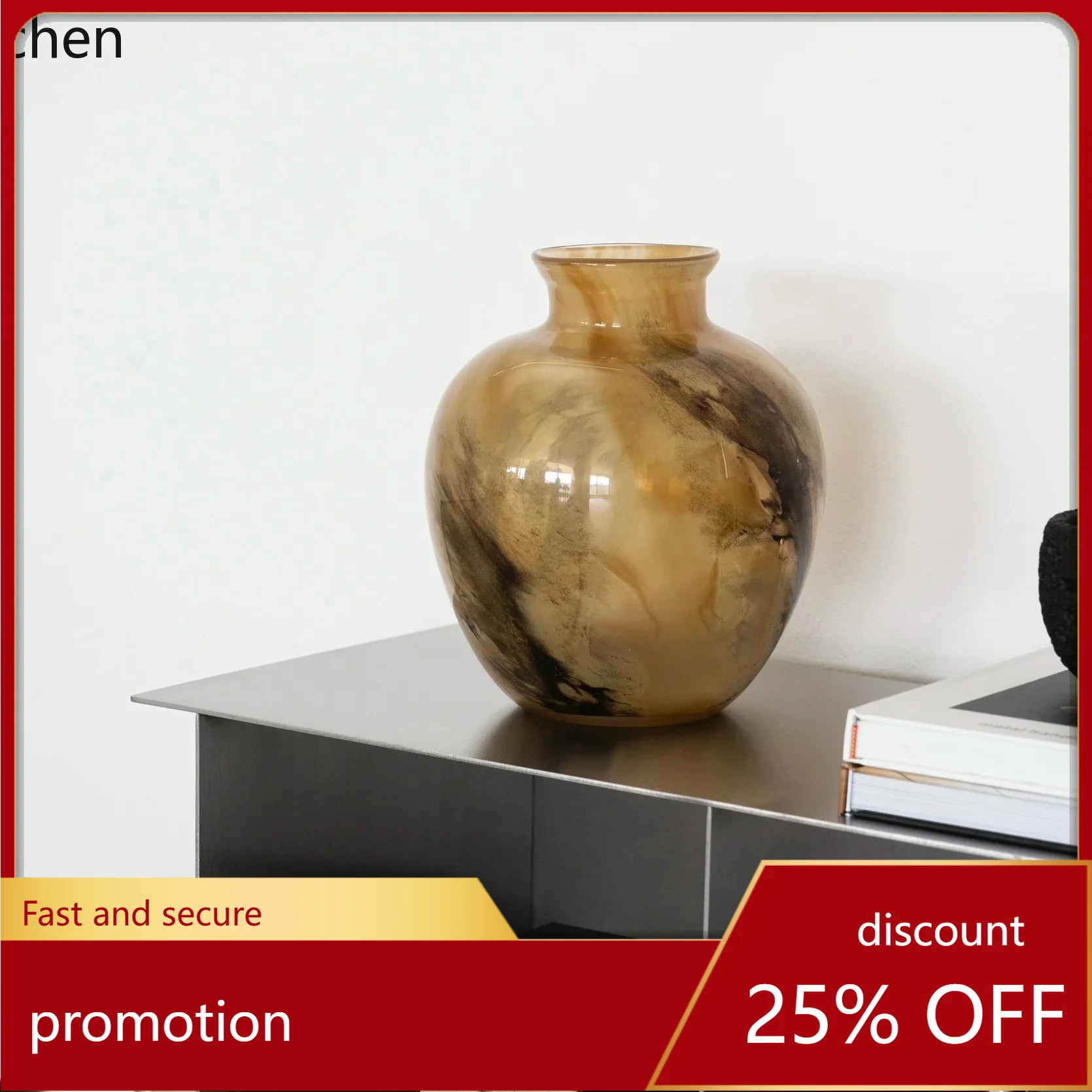 Zml vase - cloud texture planet series ink wash glass vase - home decor chinese style