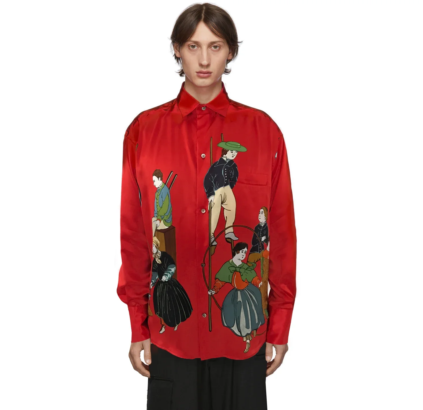 

ШЕЛКОВАЯ рубашка YOJI OOAK с принтом Yoji Ooak, шелковая рубашка с принтом