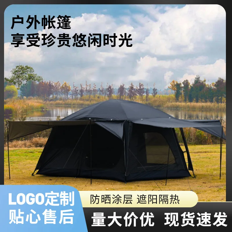Camping Mid-Levels Roof Camping Picnic Portable Folding Tent Tent Two Rooms Three Doors Living Room