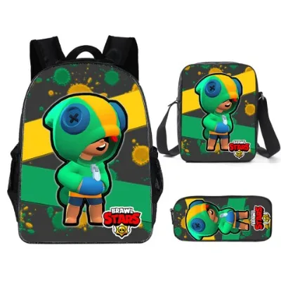 3D Imprimir Jogos Mochila para Estudantes, Game Stars, Moda Bolsas De Ombro, Bolsa De Escola, Novo, 3Pcs por Conjunto