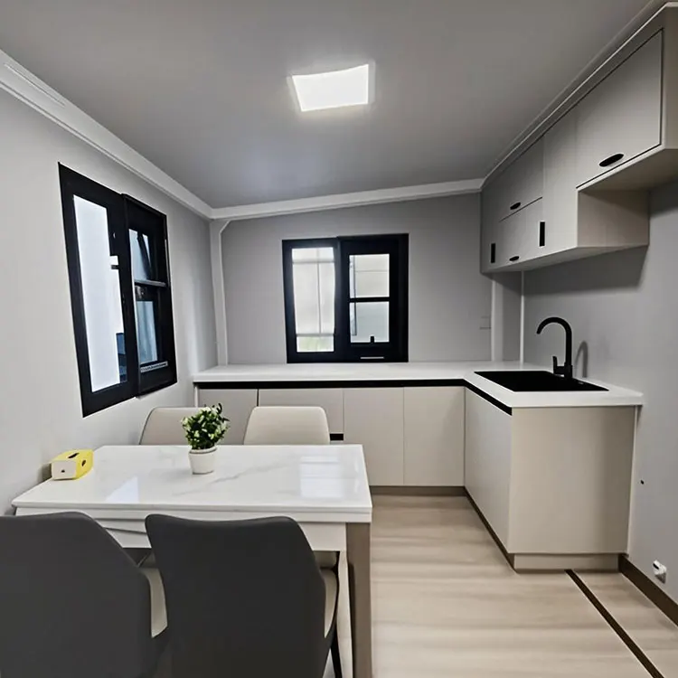 تصميم حاوية حديثة قابلة للتوسيع مكونة من 4 غرف نوم مع حمام للفيلا أو المدرسة مصنوعة من الفولاذ والخشب