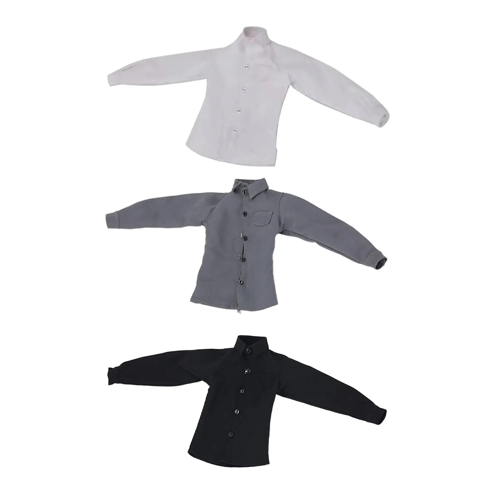 Camicia per action figure in scala 1/6 Abbigliamento in miniatura Prop Abito per bambola Costume per bambola leggero Vestito operato per accessori maschili da 12 pollici