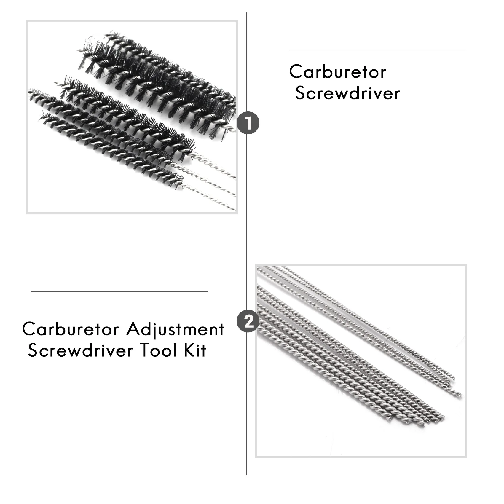 T17C Λ 11Pcs Carburetor Adjustment Screwdriver Tool Kit With Carb Cleaning Needles Brushes Fit For Common 2 Cycle Carburator