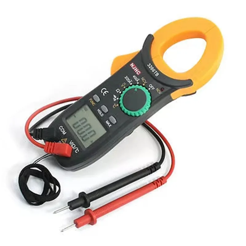 

Electrical DC AC Voltage Amp Resistor Temperature Clamp Meter Multitester w Testing Lead