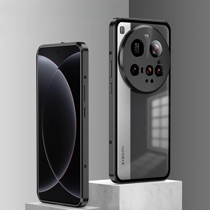 

For Xiaomi 15 Ultra Magnetic Glass Phone Case Matte Frosted Metal Protective Sleeve for Mi 15Ultra Transparent Cover Shell