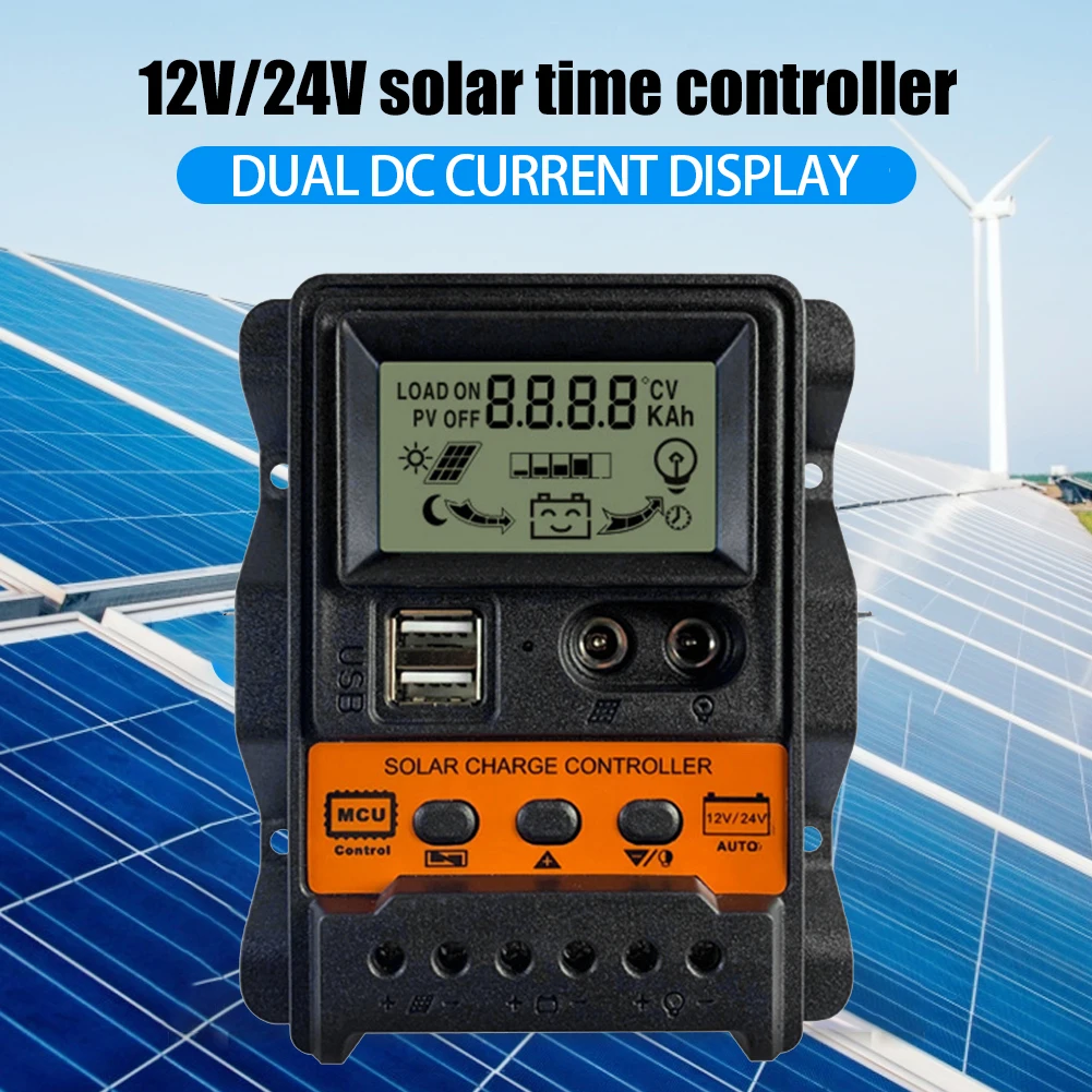 Solar Cells Controller 12V 24V 10A 20A 30A 40A 50A 60A Solar Controller Solar Panel Battery charge Controller Regulator 2USB LCD