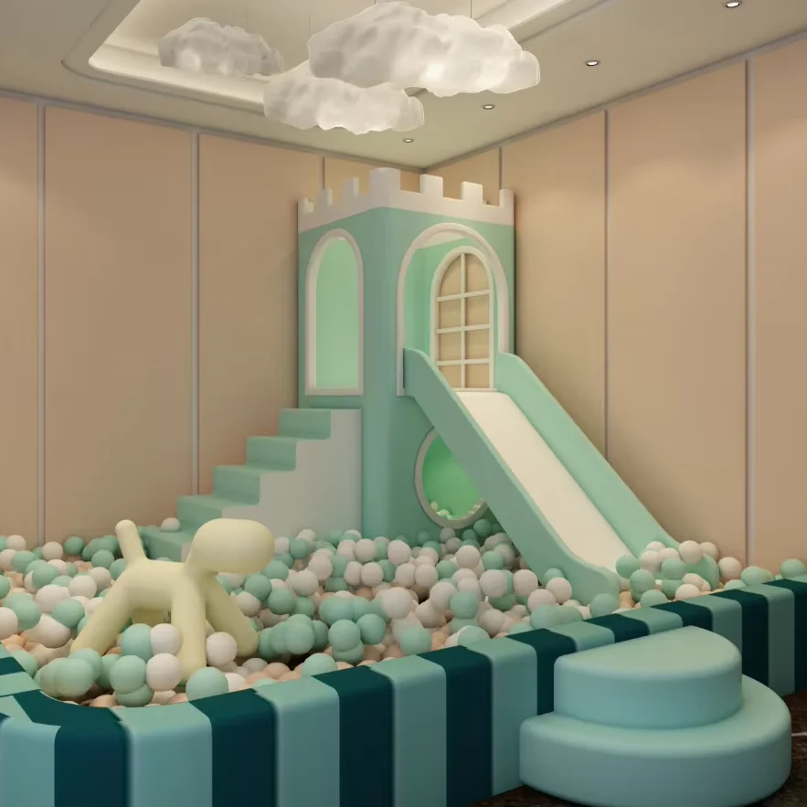 

Small Indoor Playground Set for Kids Children's Play House with Slide Game Equipment for Sale