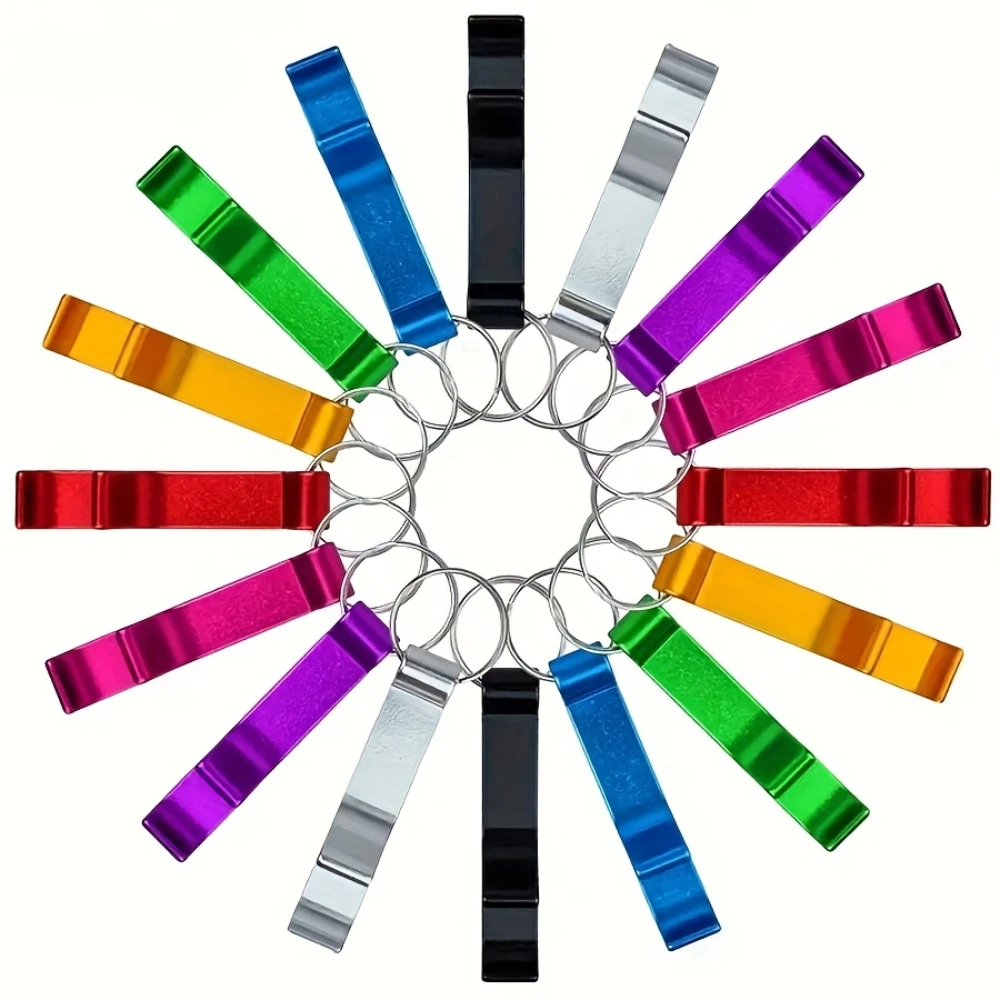 1-50Pcs Colored Aluminum Bottle Opener Keychains Beer Bottle Opener Keychain Keyring for Practical Small Gadgets for Holidays