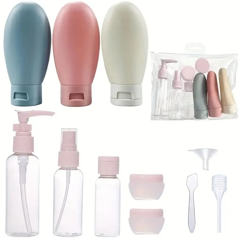 

11PCS Reusable Toiletries Travel Bottle Shampoo Shower Gel Face Cream Lotion Bottle Portable Travel Shampoo Bottles