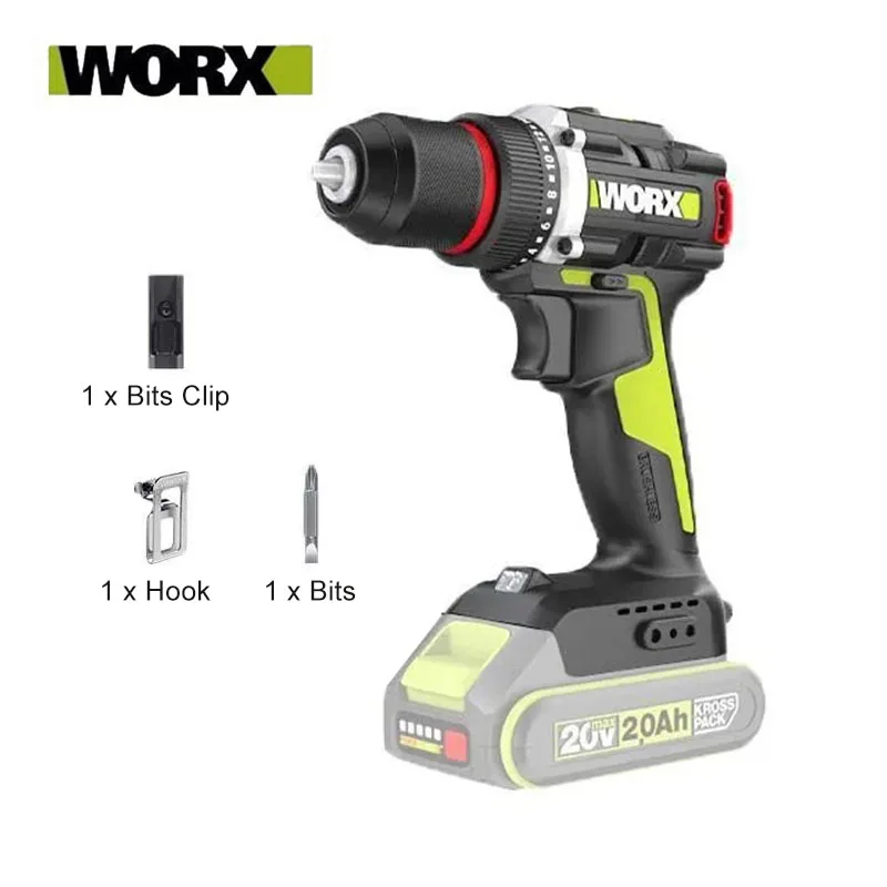 

Worx WU173 Беспроводная двухскоростная дрель Перезаряжаемая аккумуляторная бесщеточная электрическая отвертка 20 В Ручная дрель (без аккумулятора и зарядного устройства)