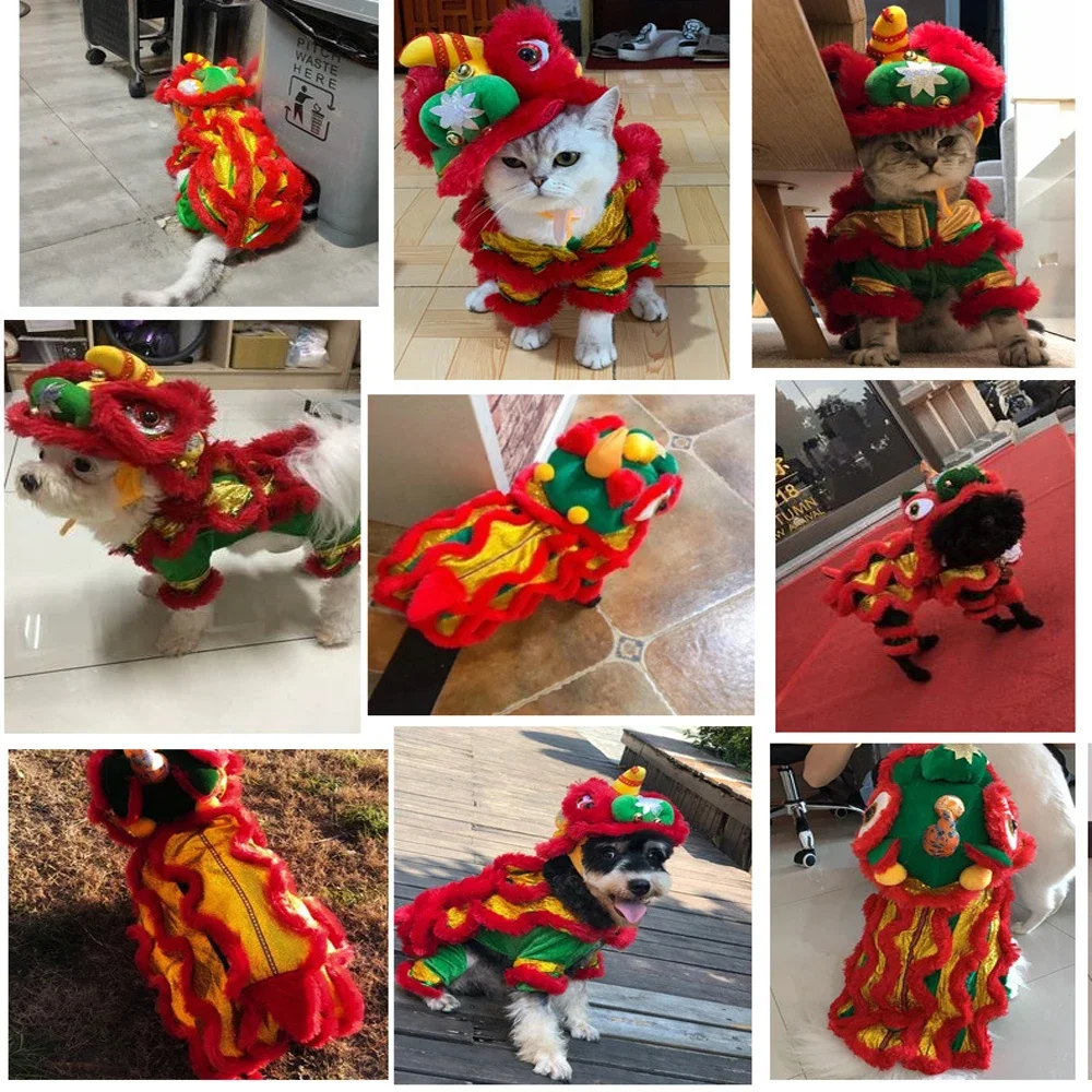 Dog Lion Dance Costume Funny Clothes Pet Lion Dance Dress Four-Legged Suit Comfortable Casual For Festival Partly Christmas image 6