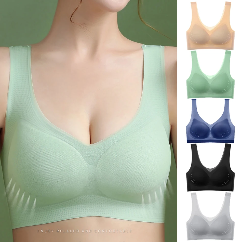 Summer Breathable Mesh Women Plus Size Wireless Bra Comfortable Back Design Maternity Clothes for Sports Activities