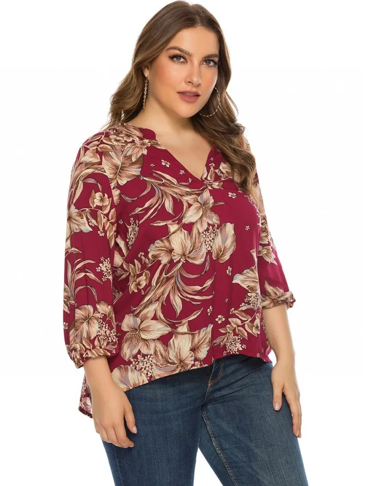 Women's Plus Size XL-4XL Casual Long Sleeve T-shirt Big Size 3XL Snake Pattern Blouse Top Women Clothing Oversized Spring Summer view 3