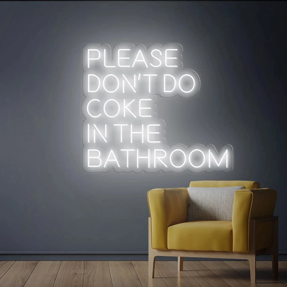 

Customized neon sign Please Don't Do Coke In The Bathroom,handmade neon Sign For Bedroom, Custom Neon Sign Home Room Wall Decor