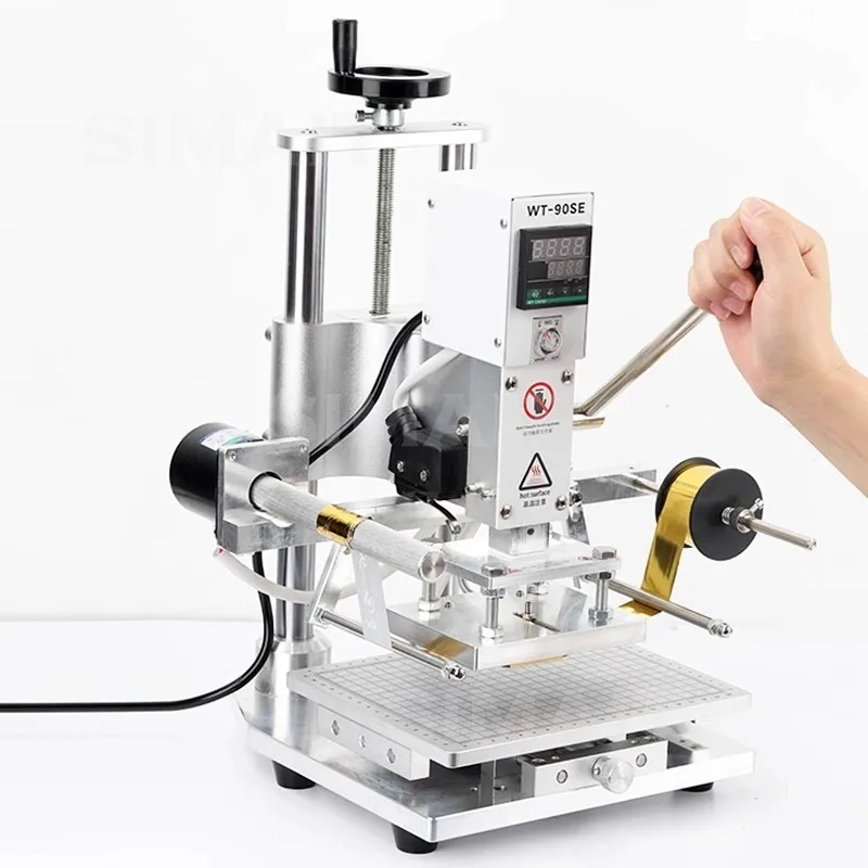 Desktop Manual Hot Stamping Machine, for PVC Film Leather, Roll‑Feed Hot Press Indentation Bronzing Branding