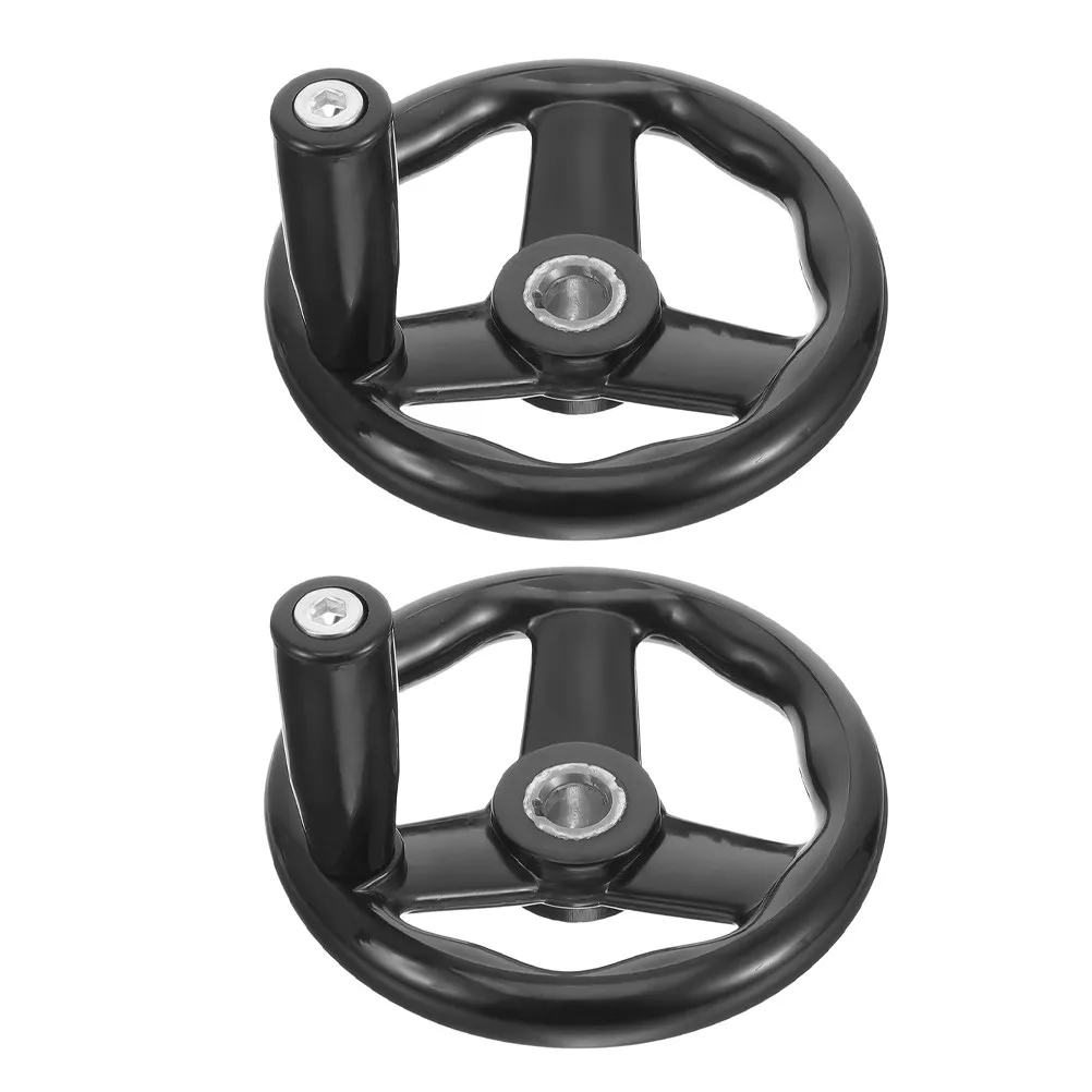 2Pcs Bakelite Hand Wheel Anti-Slip Hand Crank for Lathe Milling Machine Industrial Use Disassemble Wheel Crank Handle