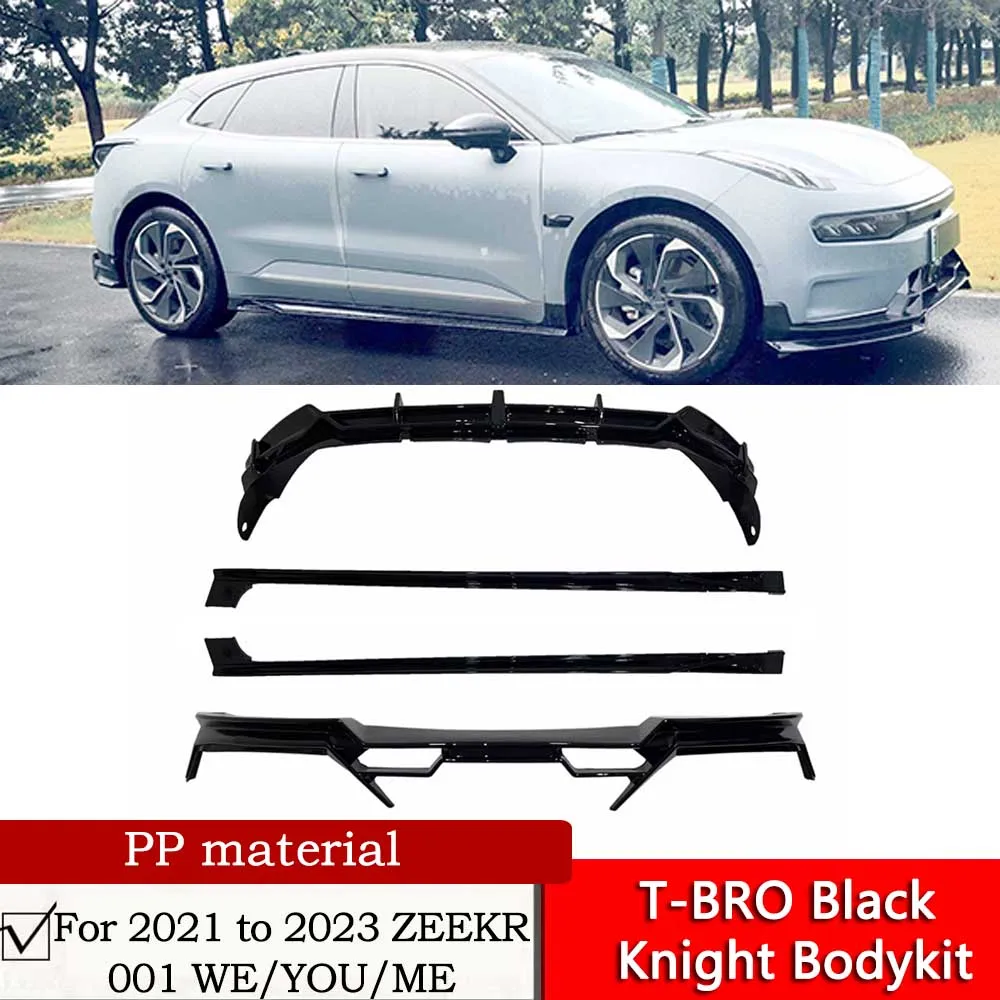 T-BRO Bodykit For 2021 to 2023 ZEEKR 001 Modified Blackened car window trim Front Lip Rear Diffuser Side Skirt Tail Wing Spoiler