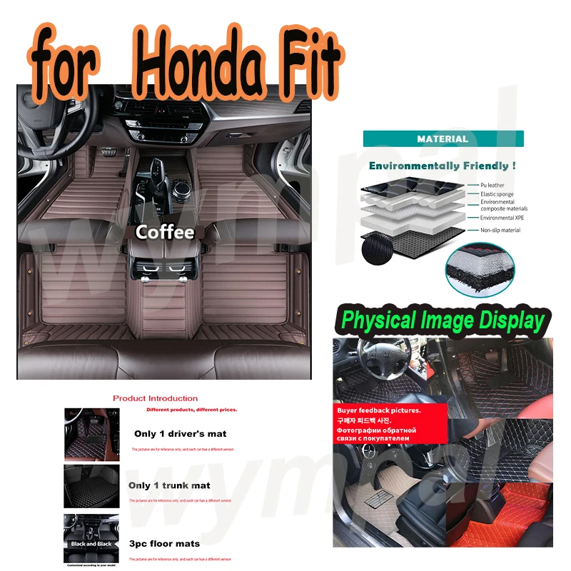 

LUXURY Car Floor Mats For Honda Fit Jazz GK3 4 5 6 7 2014~2020 Carpet Mat