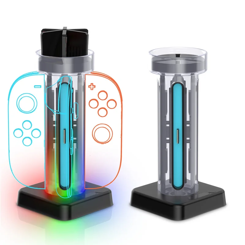 B03B-4-in-1 Ladestation für Switch 2 Joy-Con Controller-Karten-Aufbewahrungsregal mit LED-Anzeigen Controller-Ladegerät