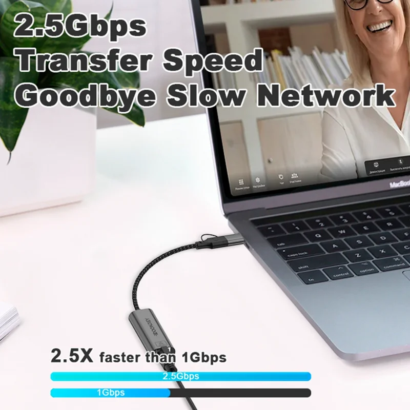 1000Mbps WAVLINK 5G Ethernet Adapter for Laptop, USB C and USB 3.0 A to Ethernet Adapter RJ45 Female 2.5G,
