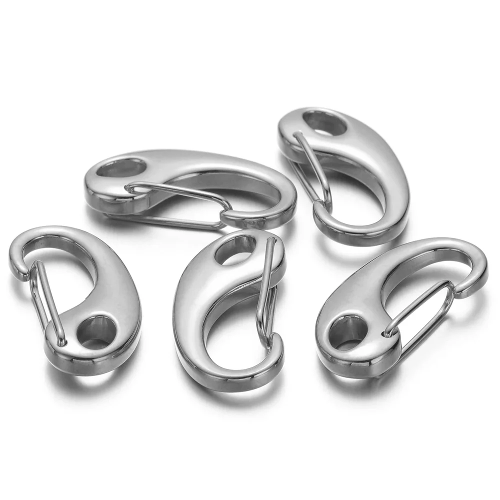 5pcs Stainless Steel D-shaped Gold Plated Lobster Clasps Hooks Connectors Necklace for DIY Jewelry Making Supplies