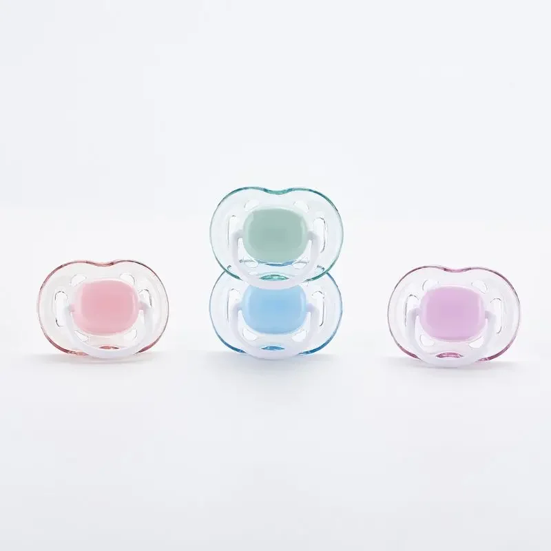 Baby Silicone Pacifier Soothing Infants Bite Chew Supplies Newborn Comfort Appease Nipple Flat Teat Pacifiers