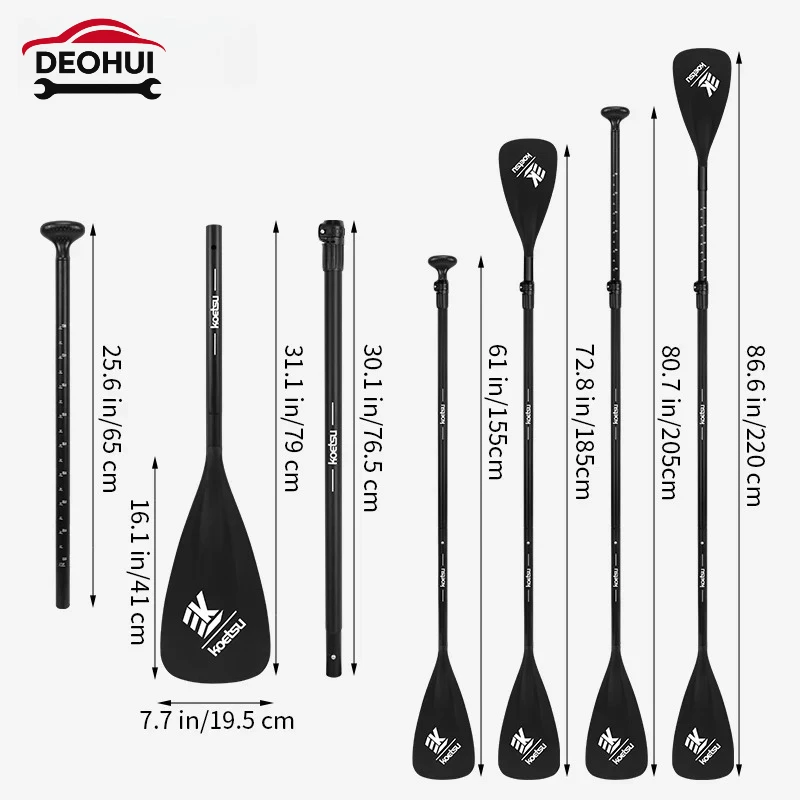 CSDOH Adjustable Aluminum Alloy Paddle for SUP Board and Kayak - Convertible Single/Double Head Oar for Water Sports, view 3