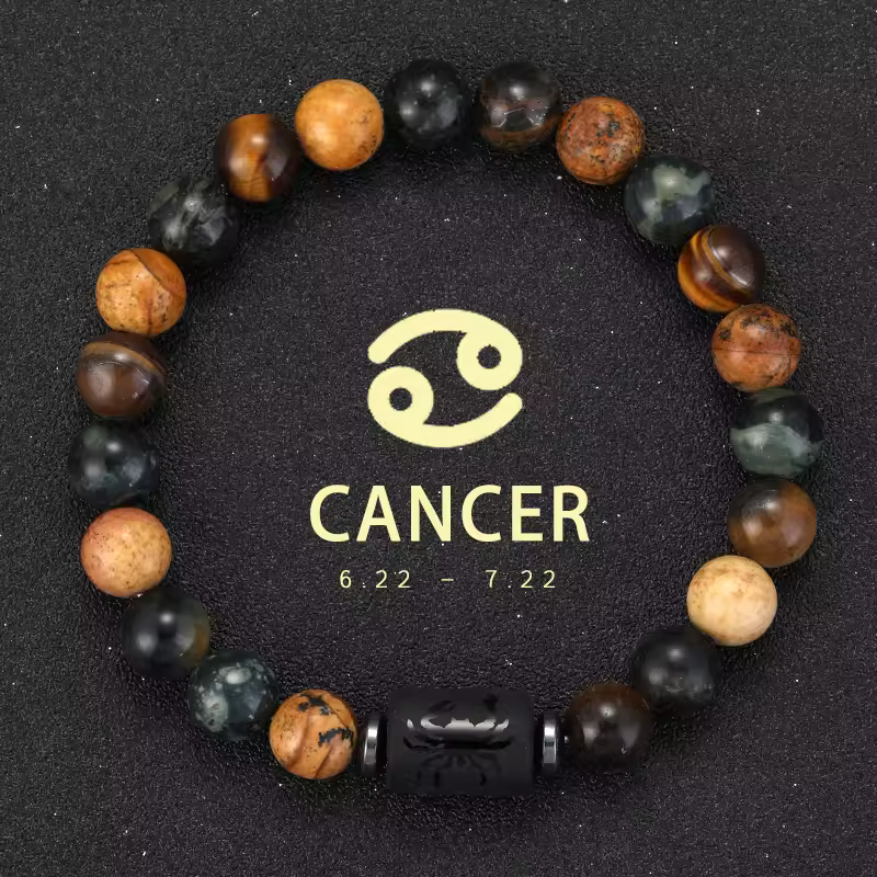 12 Zodiac Bracelets Natural Stone Cancer Virgo Leo Libra Bracelet Couples Friendship Gifts Bracelets jewelry pulsera hombre - Image 26