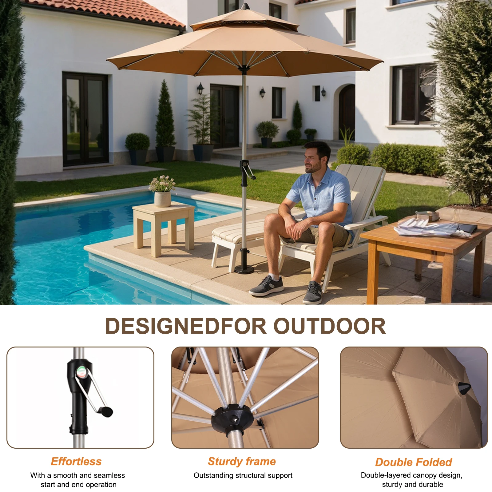 

Outdoor Patio Umbrella UV Protection Outdoor Table Umbrella Market Umbrella