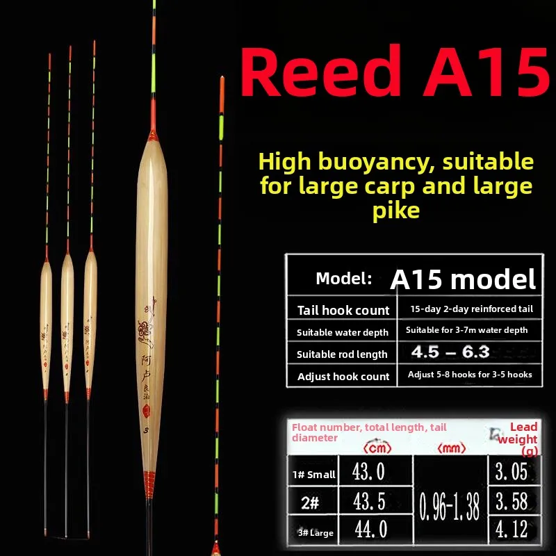 Handmade Thickened Alumina Reed Floats Sensitive Light Mouth Carp Fishing Rod Indicator High Visibility Reed Flotation Device