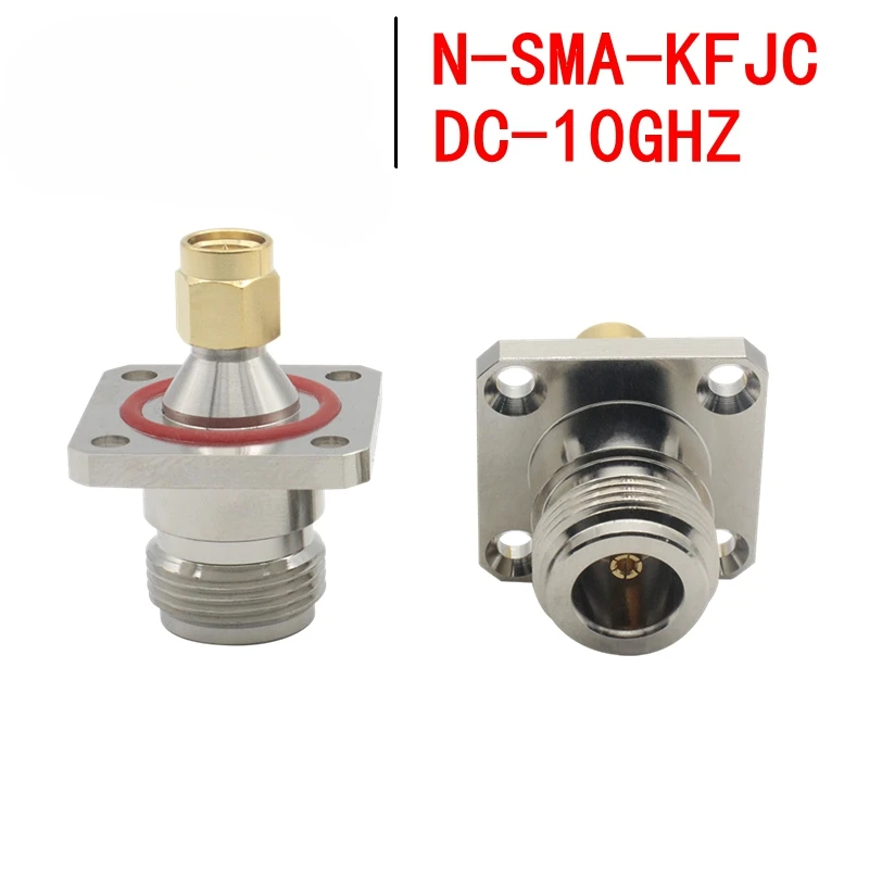 

N TO SMA-KFJ SQUARE PLATE WATERPROOF ADAPTER N FEMALE TO SMA MALE SQUARE PLATE FLANGE FIXED 10GHZ TEST FOUR HOLES