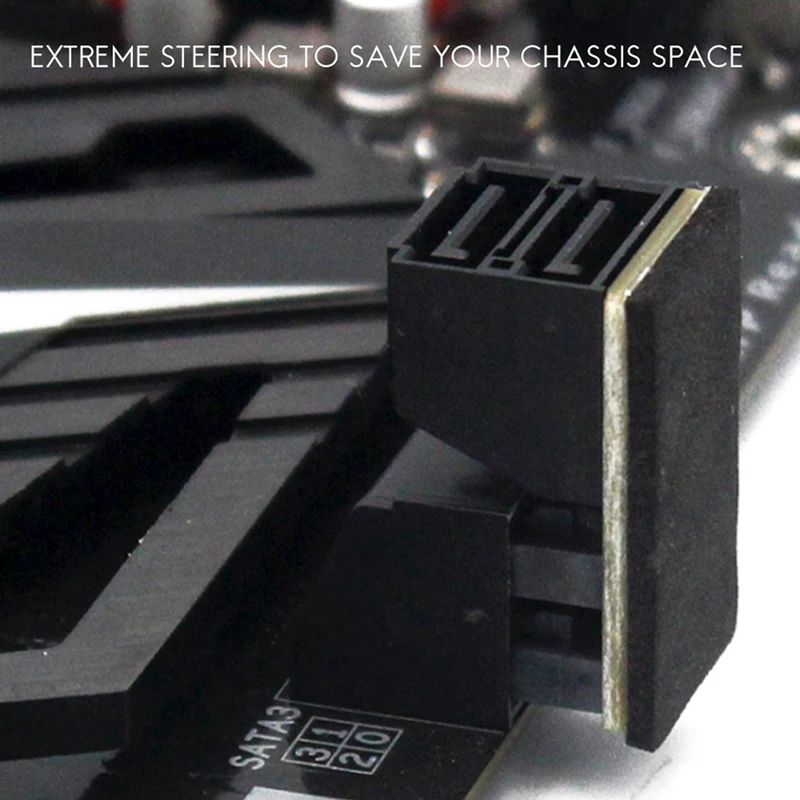 6 pçs duplo sata 7pin fêmea para duplo 7pin macho adaptador angular de 90 graus mainboard sata adaptador para desktops ssd hdd