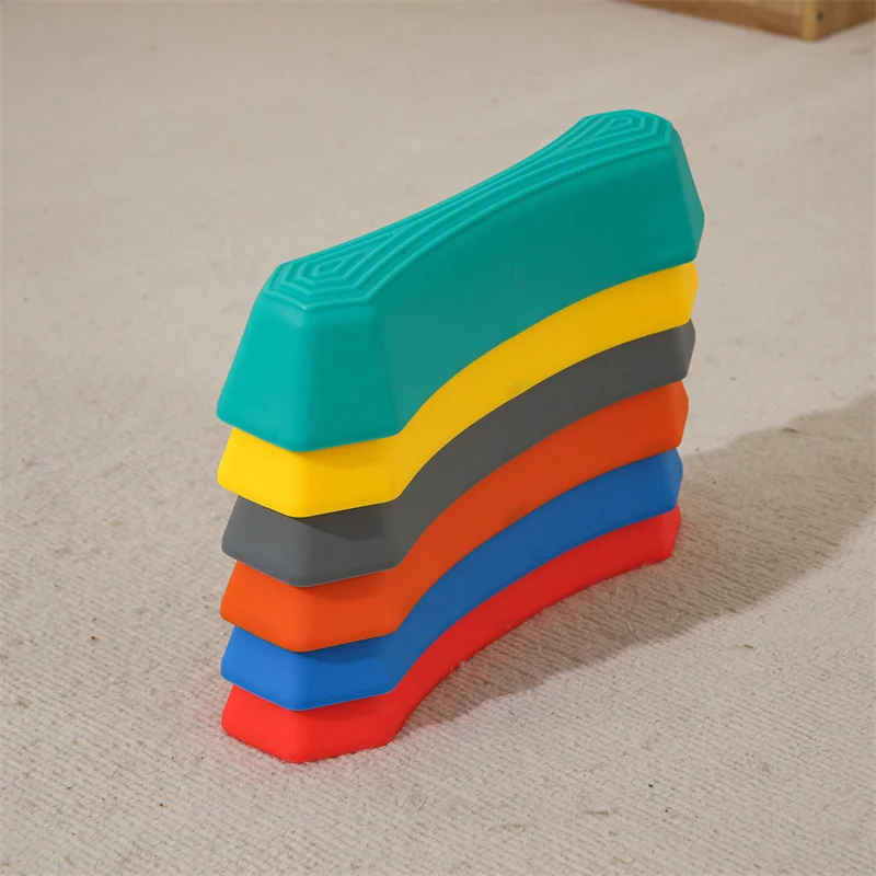 Funy Stepping Stones For Kids Rainbow Non-slip Textured Sensory Stepping Stones For Kids Portable Obstacle Course Indoor Outdoor