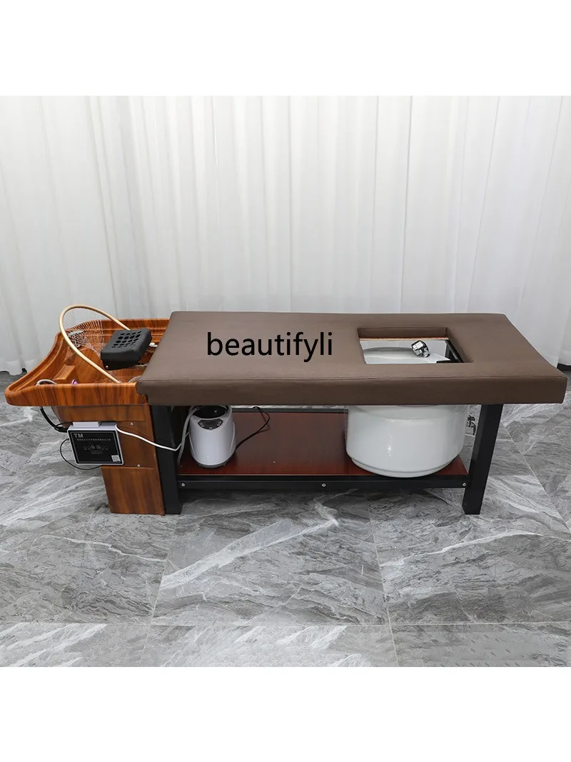 Therapy Shampoo Chair Barber Shop Lying Completely Thai Massage Foot Bath Cosmetology Shop Fumigation Ear Cleaning Flushing Bed